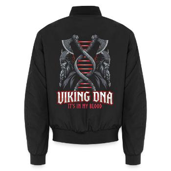 Symbole de hache à ADN viking – C’est dans le sang - Bomber unisexe - noir - Dos - AI Model Male 185 light (185cm)