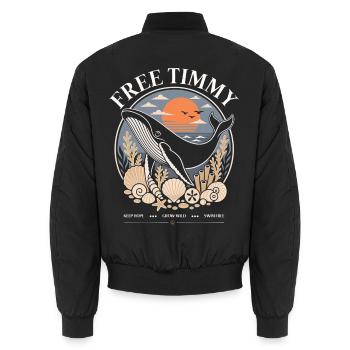 Déclaration de baleines à bosse Timmy Hope Produits dérivés - Bomber unisexe - noir - Dos - AI Model Male 185 light (185cm)