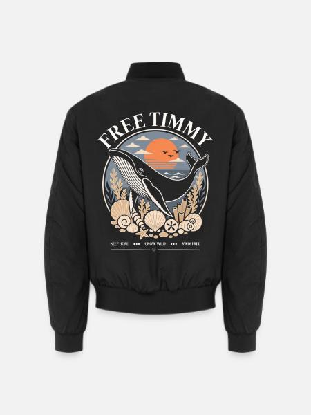 Buckelwal Timmy Hope Statement Merch - Unisex Bomberjacke - Schwarz