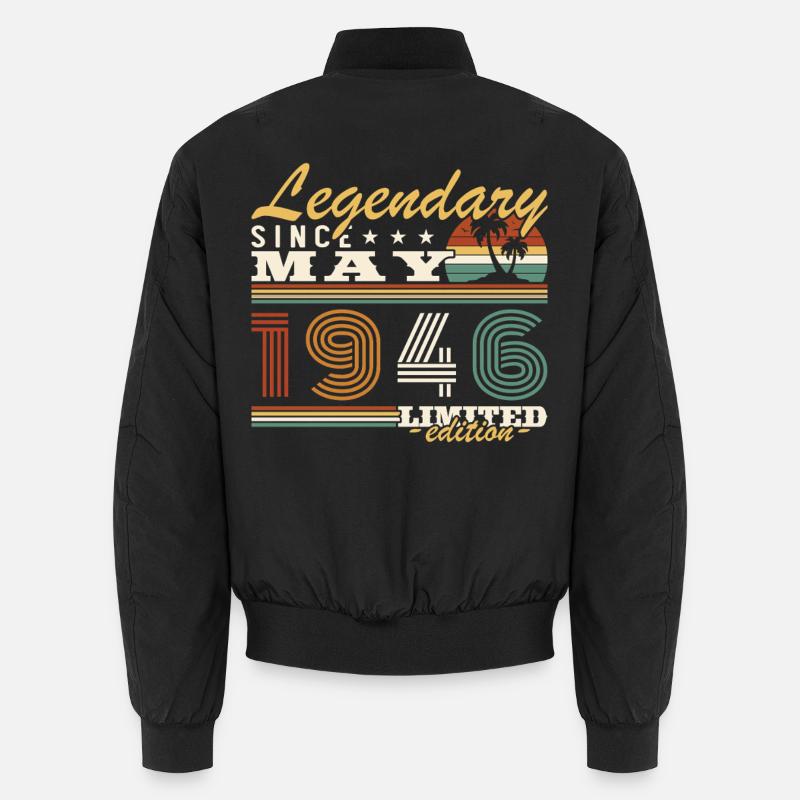 May 1946 Vintage Birthday Gift Unisex Bomber Jacket