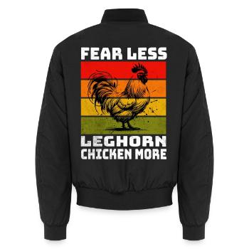 Poulet Leghorn Poulets Leghorn - Bomber unisexe - noir - Dos - AI Model Male 185 light (185cm)