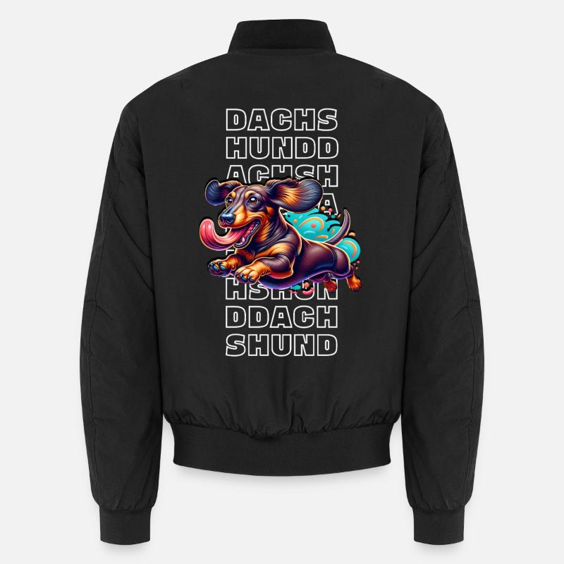 dachshund - Unisex Bomber Jacket - black