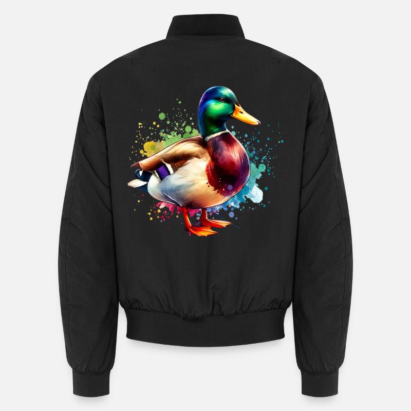 Motif de canard colvert - Bomber unisexe - noir