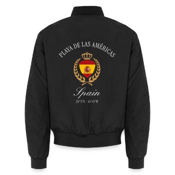 Playa de las Américas Tenerife – Souvenir de voyage - Bomber unisexe - noir - Dos - AI Model Male 185 light (185cm)