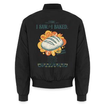 Levain pâtisser pâtisserie Baker Levain - Bomber unisexe - noir - Dos - AI Model Male 185 light (185cm)