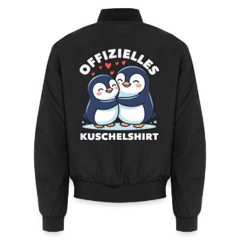 Offizielles Kuschelshirt Pinguine Liebe - Unisex Bomberjacke - Schwarz - Hinten - AI Model Male 185 light (185cm)