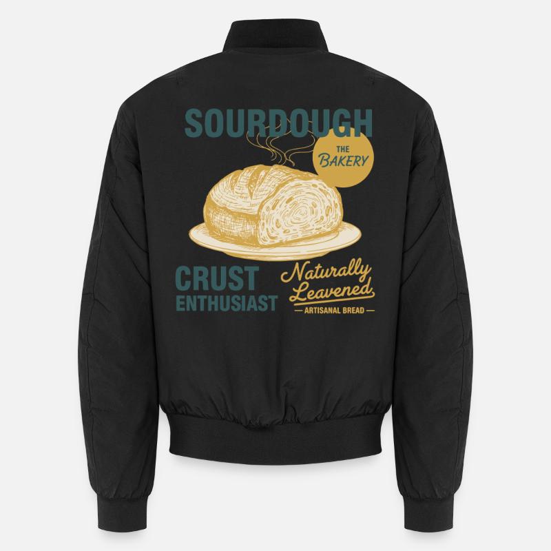 Sourdough Crust Enthusiast Bread Baking Baker - Unisex Bomber Jacket - black