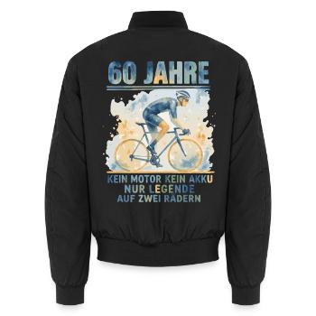 Fahrrad 60. Geburtstag Radsport - Unisex Bomberjacke - Schwarz - Hinten - AI Model Male 185 light (185cm)