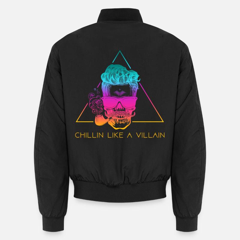 Totenschädel mit Sonnenbrille – Chillin Retro - Unisex Bomberjacke - Schwarz