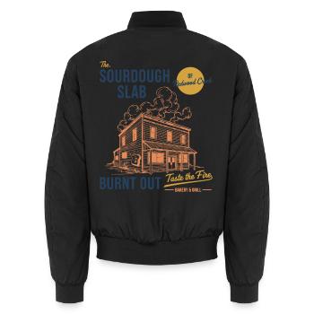 Sauerteigbrot-Backer Die Sauerteigplatte - Unisex Bomberjacke - Schwarz - Hinten - AI Model Male 185 light (185cm)