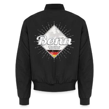 Bonn Stadt in Deutschland Nordrhein-Westfalen NRW - Unisex Bomberjacke - Schwarz - Hinten - AI Model Male 185 light (185cm)