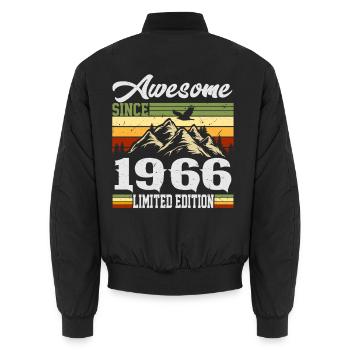 1966 Vintage Rétro Cadeau d’anniversaire - Bomber unisexe - noir - Dos - AI Model Male 185 light (185cm)