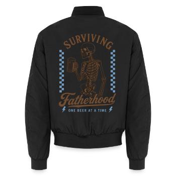 Survivre à la paternité : Baby Dad Shirt - Bomber unisexe - noir - Dos - AI Model Male 185 light (185cm)