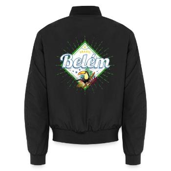 Belem in Para Brasilien mit Retro Tukan Souvenir - Unisex Bomberjacke - Schwarz - Hinten - AI Model Male 185 light (185cm)