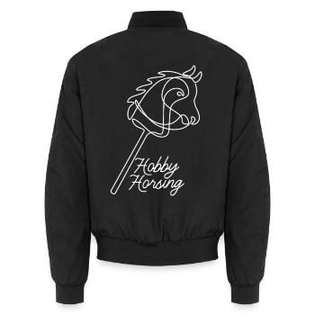 Hobby Horsing | Horse riding | Sports | Gift - Unisex Bomber Jacket - black - Back - AI Model Male 185 light (185cm)