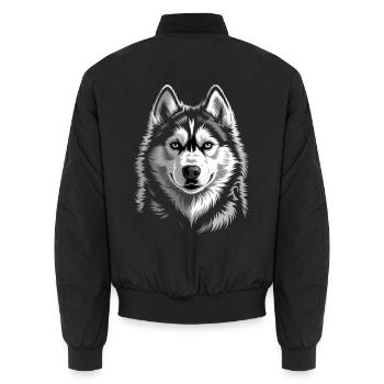 Husky - Unisex Bomberjacke - Schwarz - Hinten - AI Model Male 185 light (185cm)