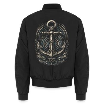 Chansons marines de chœur de bidonvilles - Bomber unisexe - noir - Dos - AI Model Male 185 light (185cm)