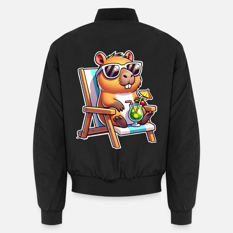 Capybara Chill - Bomber unisexe - noir
