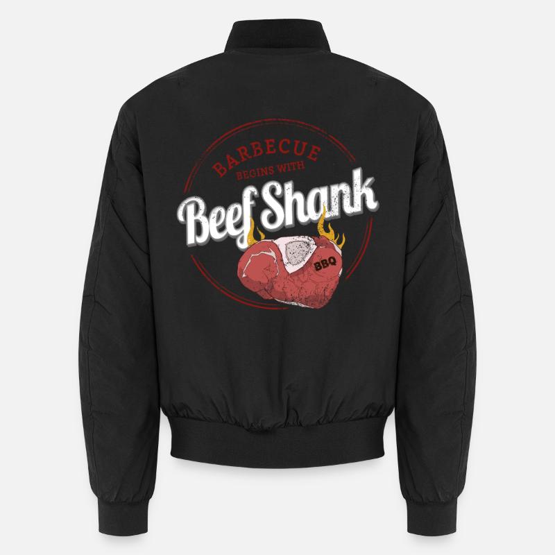 Beef Shank Barbecue Beef Knuckle Vintage BBQ Design Unisex Bomber Jacket