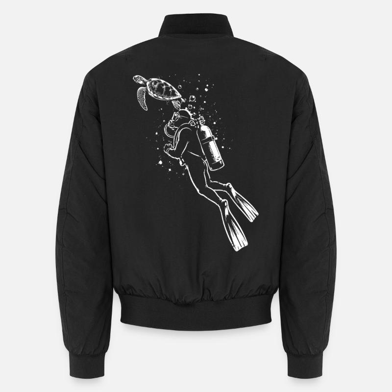 Diver Turtle Scuba Diving Shirt Unisex Bomber Jacket