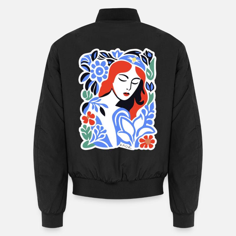 Portrait des fleurs bleues Bomber unisexe