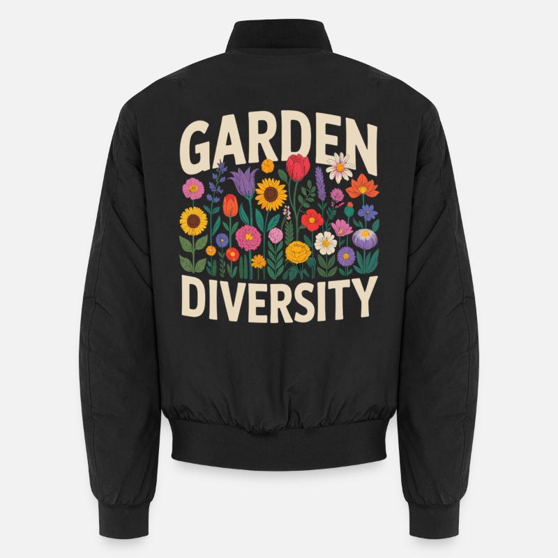 Garden Diversity Flowers Diversity - Unisex Bomber Jacket - black