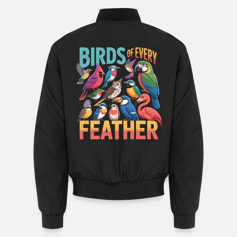 Birds of Every Feather Vogel - Unisex Bomber Jacket - black