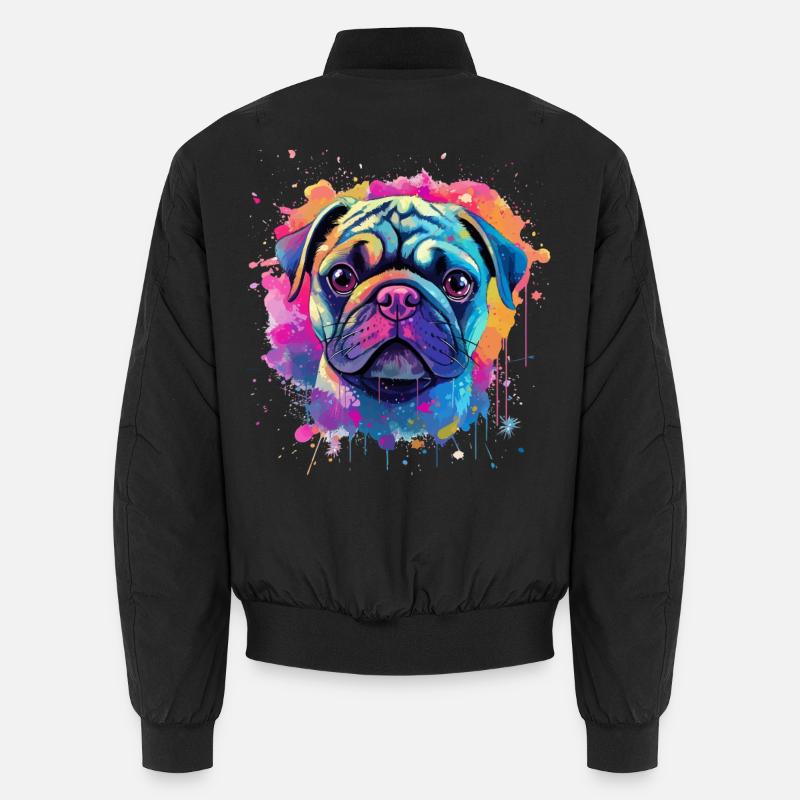 Portrait vibrant de Carlin Splash Bomber unisexe