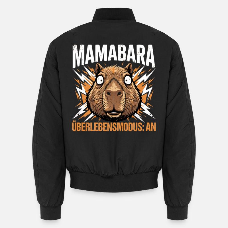 Mamabara Capybara Überlebensmodus Mutter - Unisex Bomberjacke - Schwarz