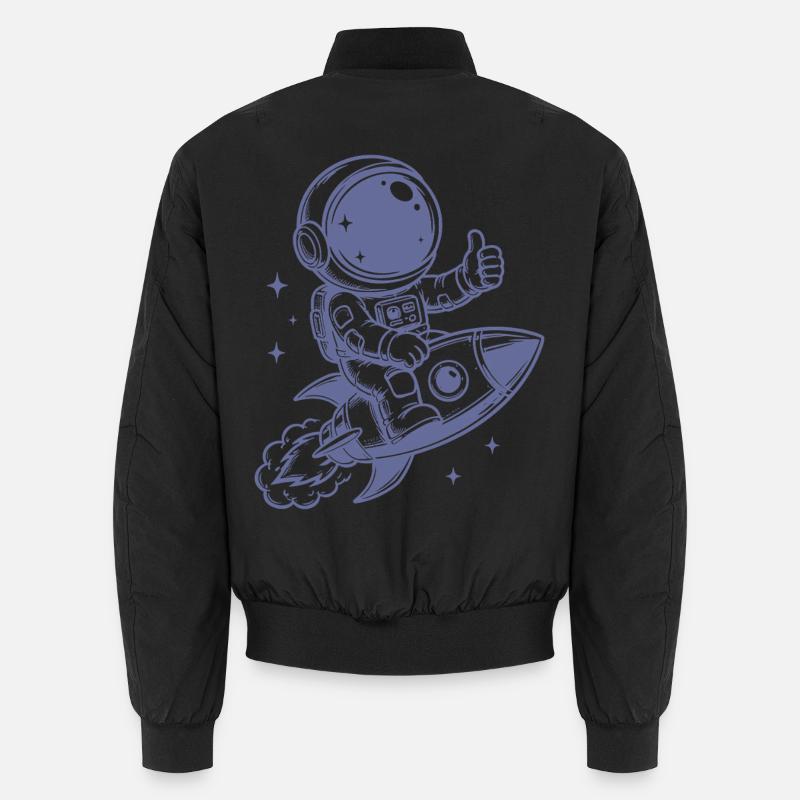 Astronaut on rocket space adventure Unisex Bomber Jacket