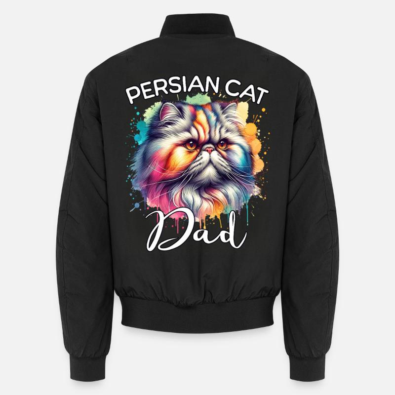 Papa chat perse - Bomber unisexe - noir