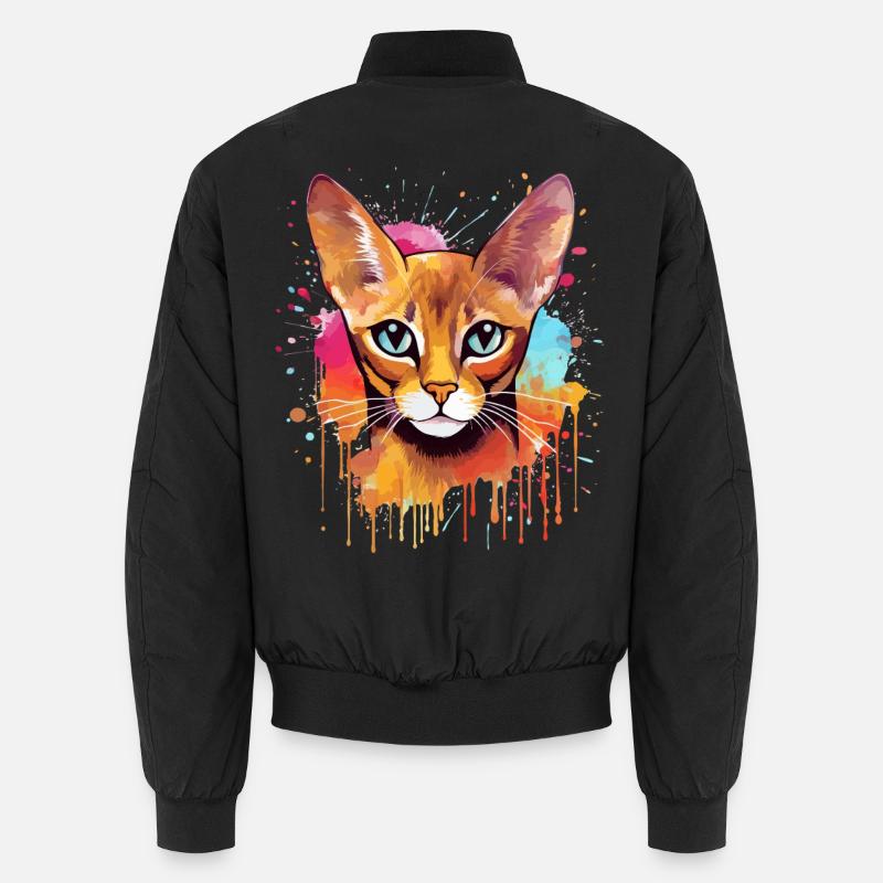 Bunte Spritzkunst-Abessinerkatze Unisex Bomberjacke