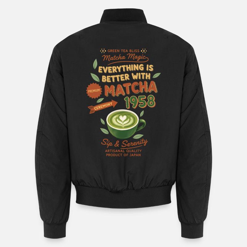 Everything Is Better With Matcha 1958 Green Tea Unisex Bomber Jacket