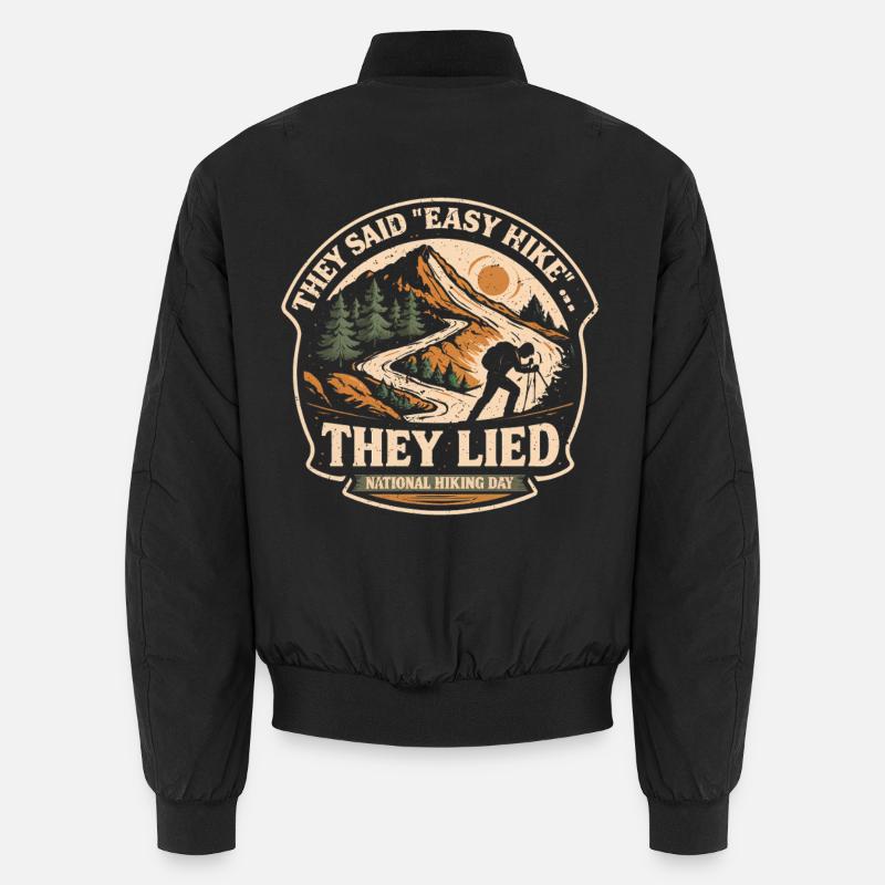 Hiking Day Hiking Hike - Unisex Bomber Jacket - black