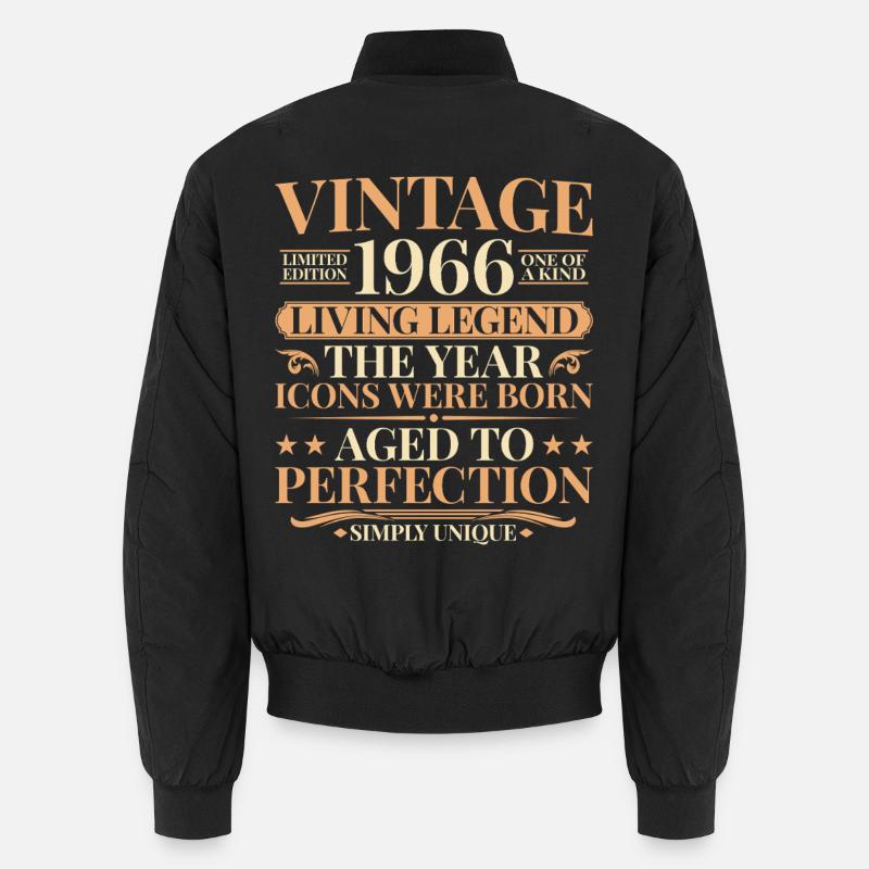 Lebende Legende 1966 – 60. Geburtstag Retro Unisex Bomberjacke