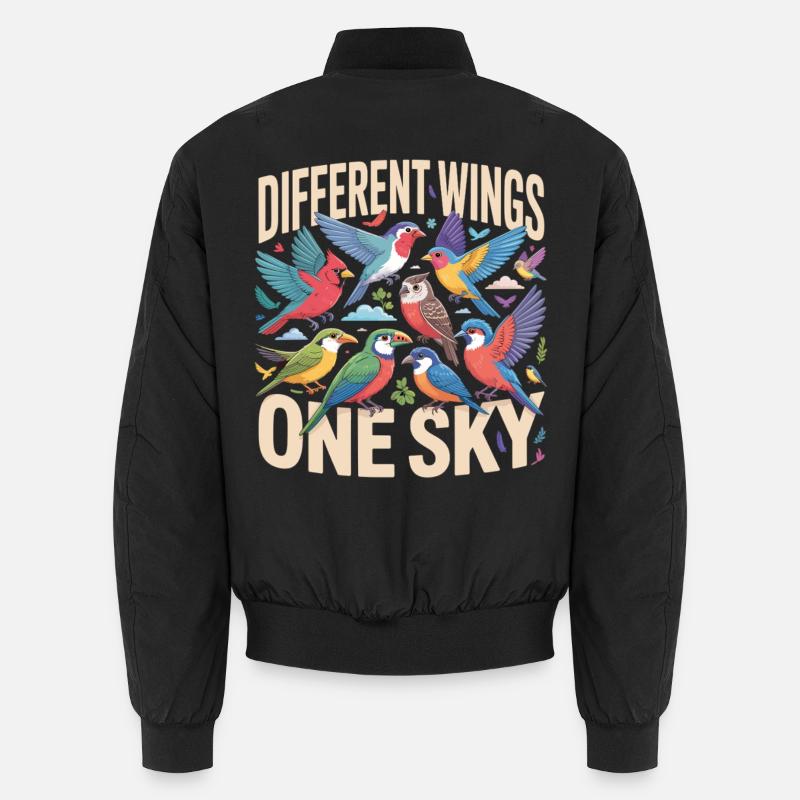 Different Wings One Sky Vogel - Unisex Bomberjacke - Schwarz