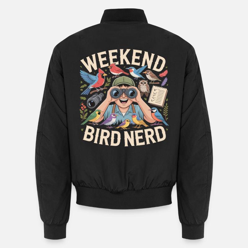 Weekend Bird Nerd Vogelbeobachter Unisex Bomberjacke