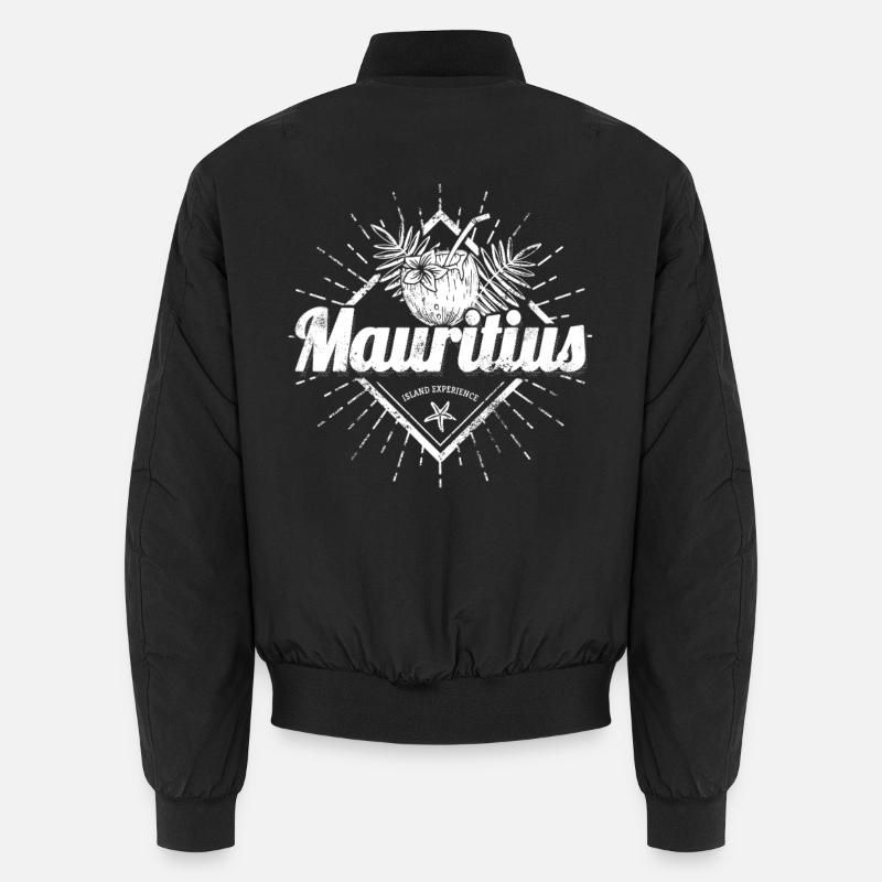 Mauritius with Coconut and Starfish Retro Design Unisex Bomber Jacket