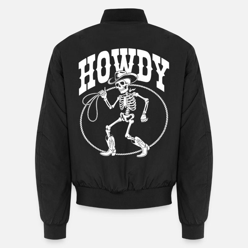 Line Dance Howdy Skeleton Unisex Bomber Jacket
