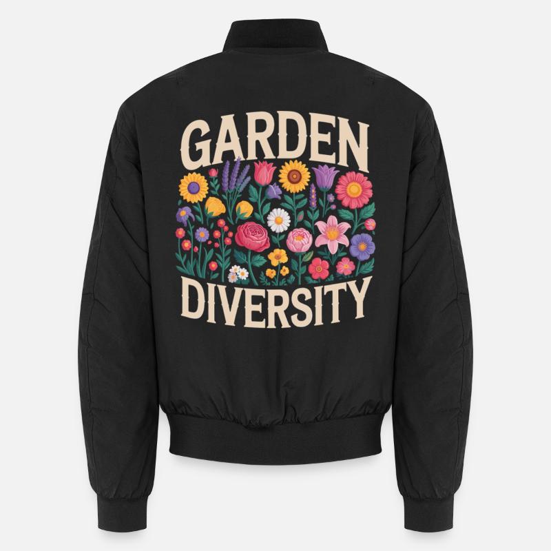 Garden Diversity Blumen Garten - Unisex Bomberjacke - Schwarz