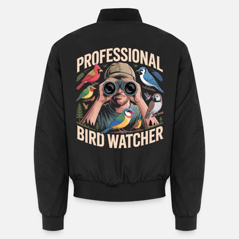 Professional Birdwatcher Birdwatcher - Unisex Bomber Jacket - black