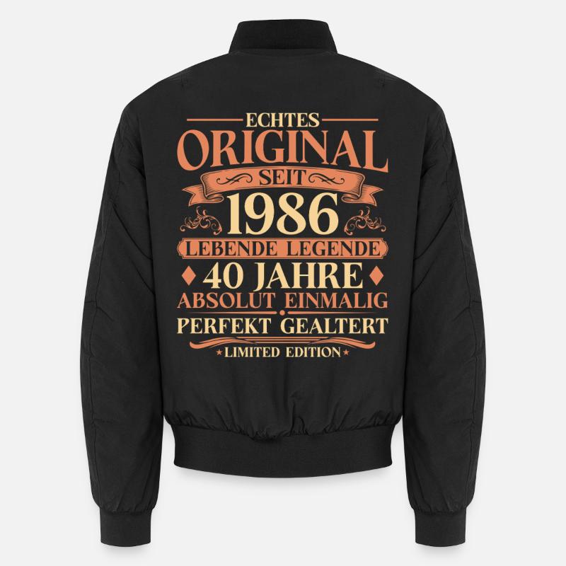 40. Geburtstag Echtes Original 1986 Vintage Unisex Bomberjacke