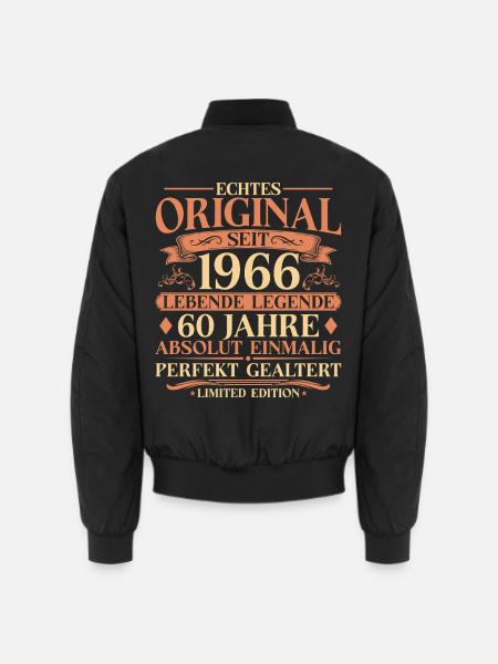 60. Geburtstag Echtes Original 1966 Vintage - Unisex Bomberjacke - Schwarz