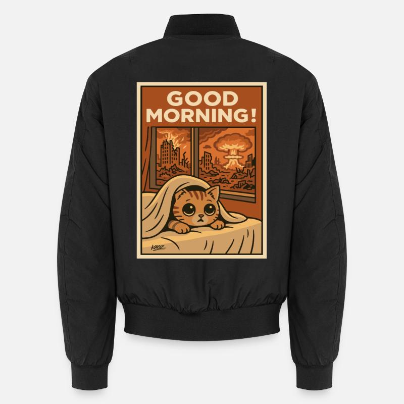 Guten Morgen: Apokalyptisches Kätzchen - Unisex Bomberjacke - Schwarz