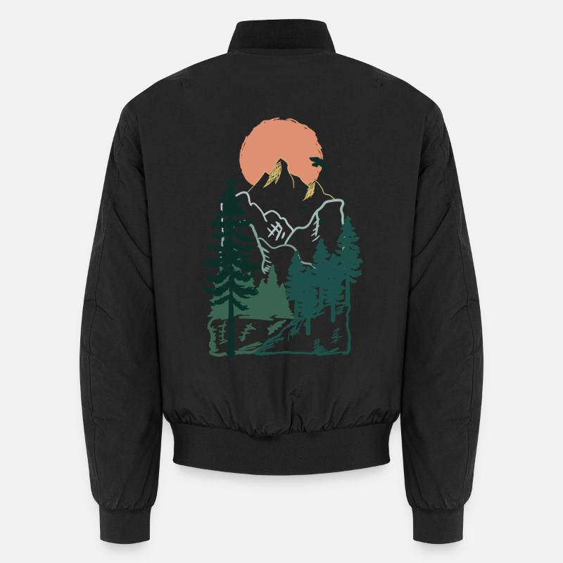 Nature Forest Mountain Tree Gift Idea Unisex Bomber Jacket