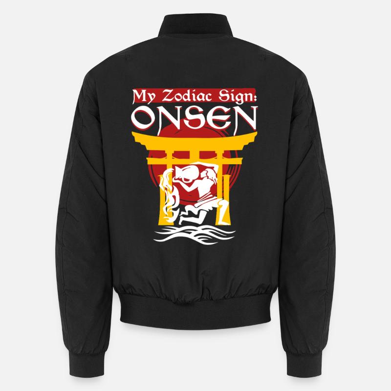 Onsen Thermalbad Bad - Unisex Bomberjacke - Schwarz