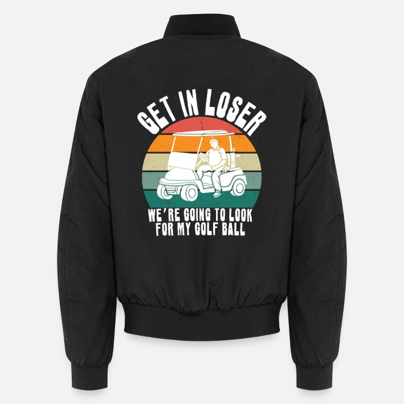 Retro Golf Cart Sunset Unisex Bomber Jacket
