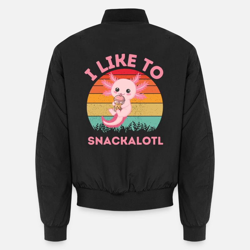 Snackalot Kawaii Bubble Tea - Unisex Bomber Jacket - black