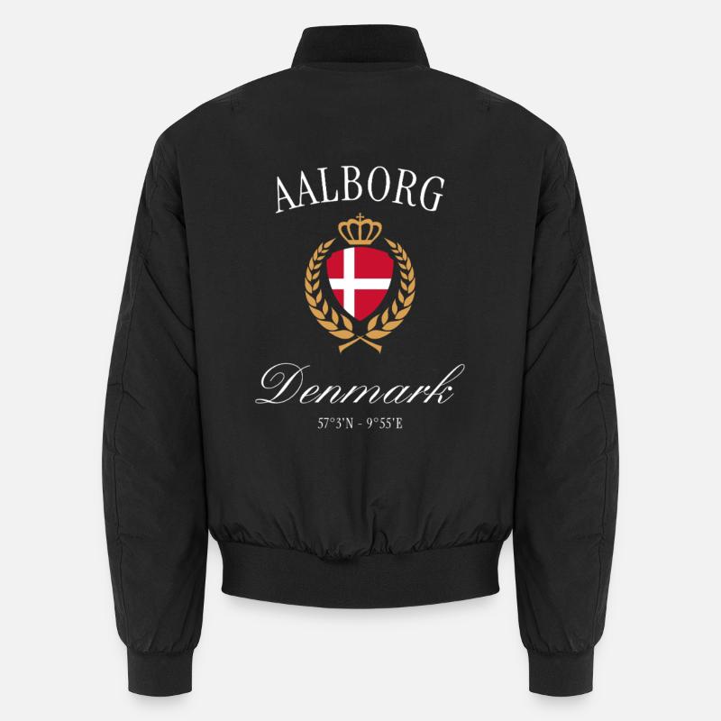 Aalborg Dänemark Wappen Krone – Reise Souvenir Unisex Bomberjacke