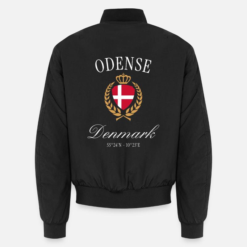 Odense Dänemark Wappen Krone – Reise Souvenir Unisex Bomberjacke